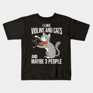 Violin Kitty Cat Violinist Kitten Kids T-Shirt